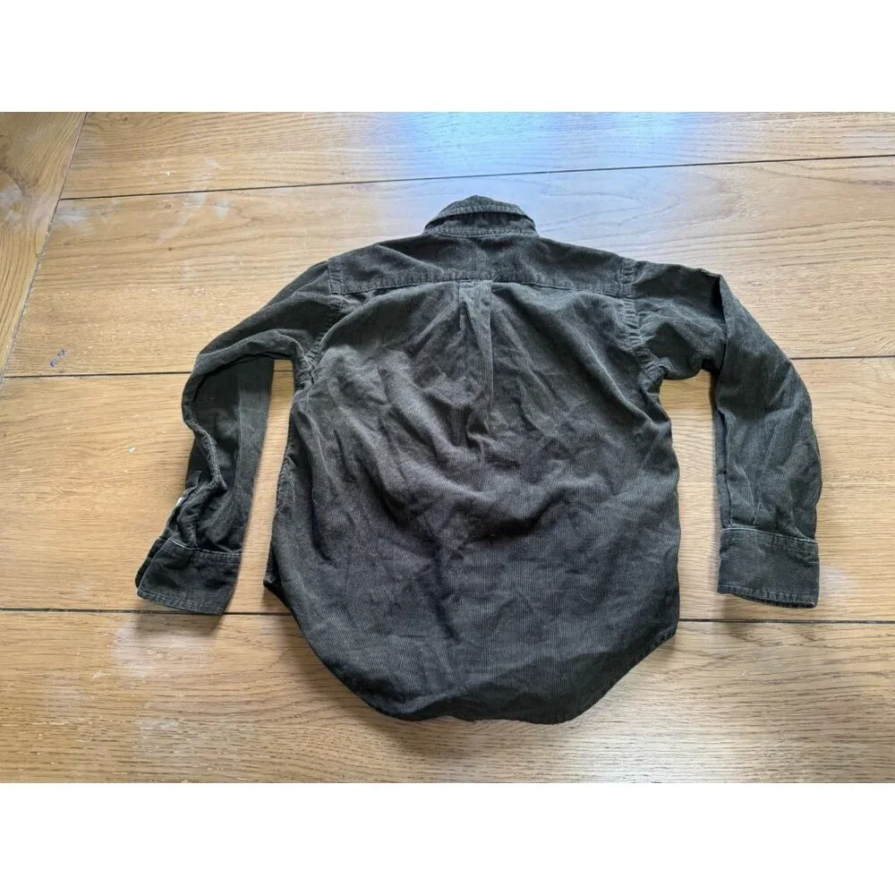 Ralph Lauren Boys Brown Corduroy Button Down Shirt‎ Long Sleeve Cotton Size 4T